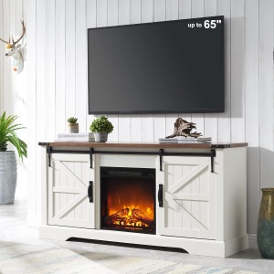 OKD Farmhouse Electric TV Stand for 65+ Inch TV
